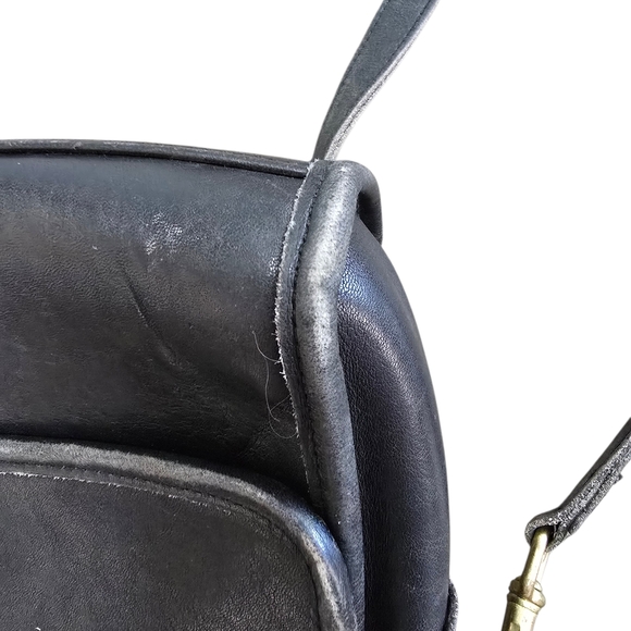 Coach Black Leather Crossbody Bag with Gold Accents - Picture 8 of 12